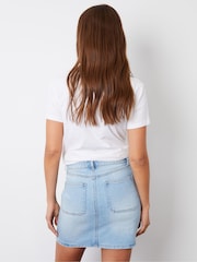 Threadbare Dark Blue Patch Pocket Denim Mini Skirt - Image 3 of 5