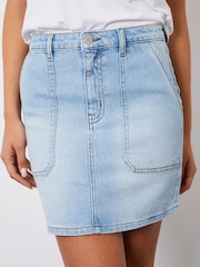 Threadbare Dark Blue Patch Pocket Denim Mini Skirt - Image 4 of 5