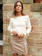 Threadbare Brown Cargo Mini Skirt - Image 1 of 4