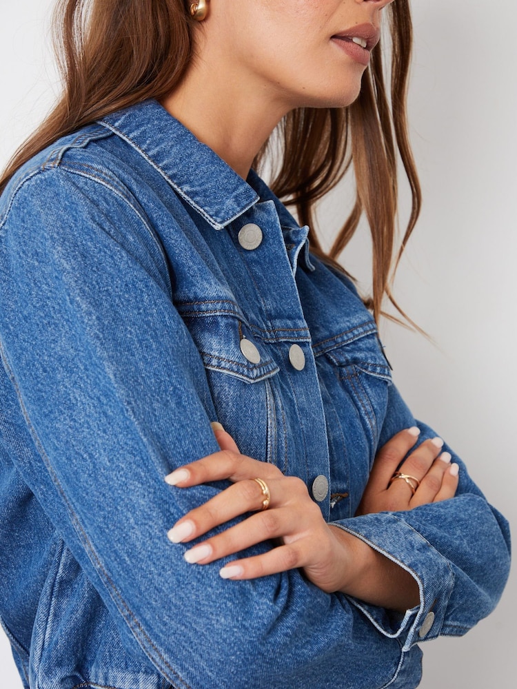 Azul - Chaqueta de denim con cuello de Threadbare - Imagen 5 de 5 Azul - Chaqueta de denim con cuello de Threadbare - Imagen 5 de 5