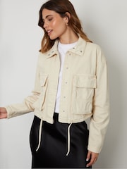 Threadbare Stone Lightweight 100% Cotton Twill Utility Jacket - Image 1 of 4