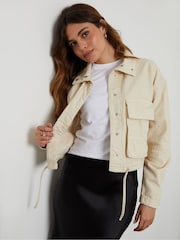 Threadbare Stone Lightweight 100% Cotton Twill Utility Jacket - Image 3 of 4