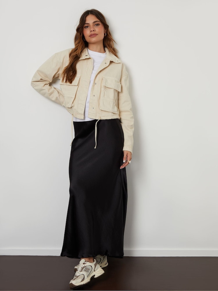 Threadbare Stone Lightweight 100% Cotton Twill Utility Jacket - Image 4 of 4