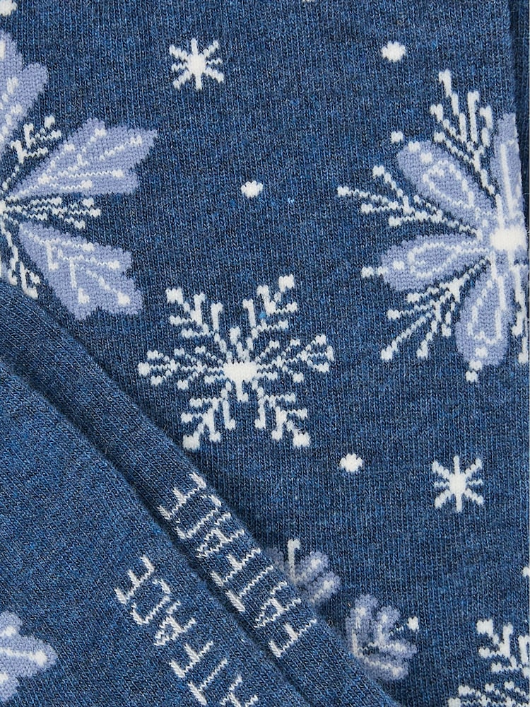 FatFace Blue Navy Womens Snowflake Socks 1 Pack - Image 2 of 2 FatFace Blue Navy Womens Snowflake Socks 1 Pack - Image 2 of 2