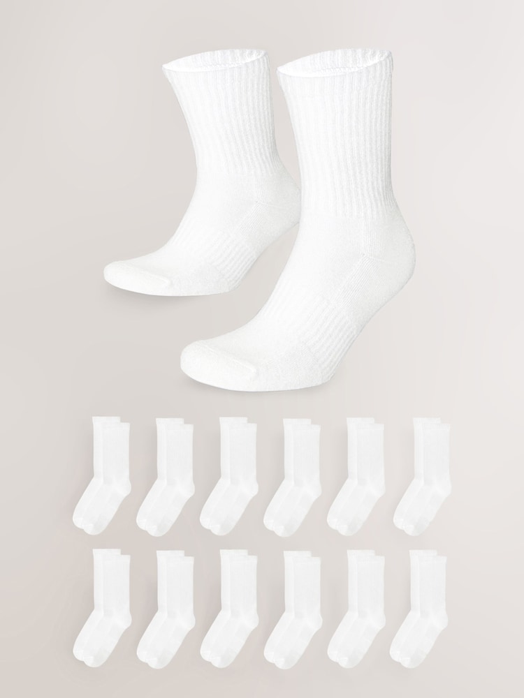 White Essential Sports Socks 12 Pack - Image 1 of 3