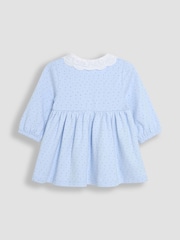 JoJo Maman Bébé Blue Paddington Appliqué Button Front Dress & Tights Set - Image 3 of 8