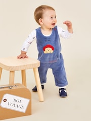 JoJo Maman Bébé Navy Appliqué Dungaree Set - Image 2 of 9