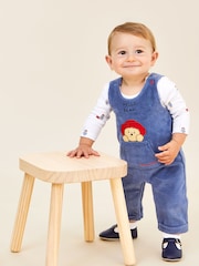 JoJo Maman Bébé Navy Appliqué Dungaree Set - Image 3 of 9
