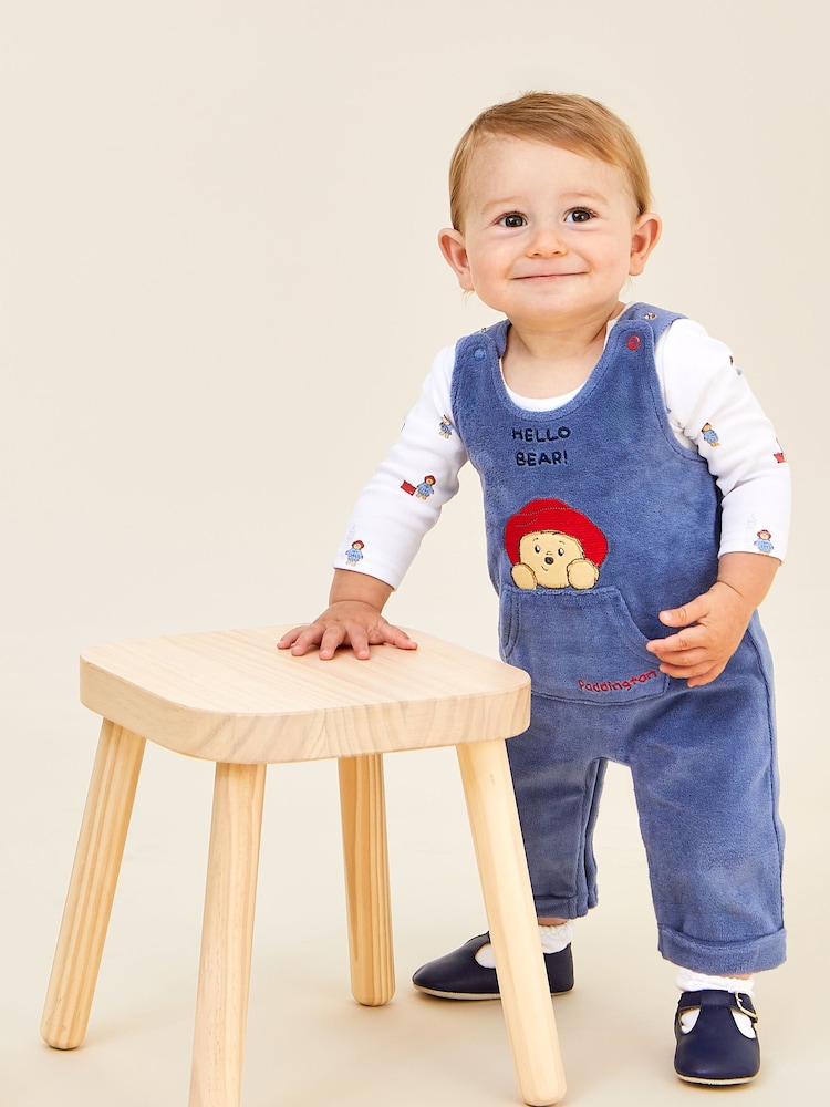 JoJo Maman Bébé Navy Appliqué Dungaree Set - Image 3 of 9
