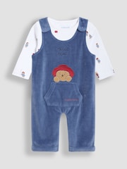JoJo Maman Bébé Navy Appliqué Dungaree Set - Image 4 of 9