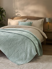 Sage Green Embroidered Daisy Bedspread - Image 1 of 4