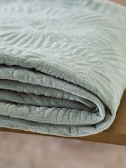 Sage Green Embroidered Daisy Bedspread - Image 3 of 4