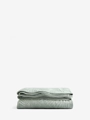 Sage Green Embroidered Daisy Bedspread - Image 4 of 4