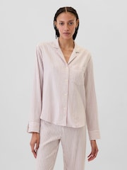Gap Pink Stripe Relaxed Pyjama Top - Image 1 of 4