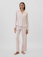 Gap Pink Stripe Relaxed Pyjama Top - Image 3 of 4