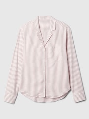 Gap Pink Stripe Relaxed Pyjama Top - Image 4 of 4