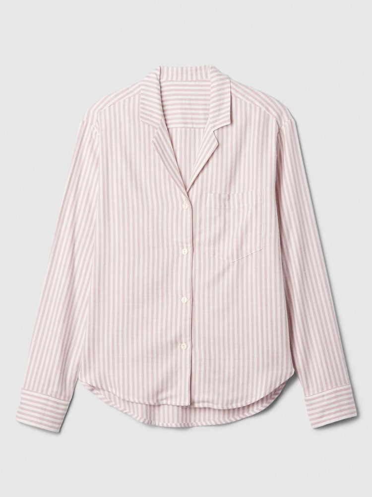 Gap Pink Stripe Relaxed Pyjama Top - Image 4 of 4