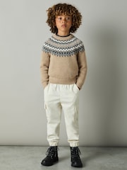 Reiss Mouse Melange Trentwith 3-9 yrs Jumper with Cotton and Wool - Image 1 of 4