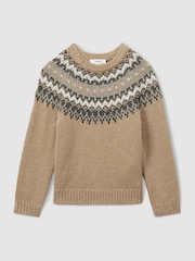 Reiss Mouse Melange Trentwith 3-9 yrs Jumper with Cotton and Wool - Image 2 of 4