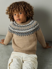 Reiss Mouse Melange Trentwith 3-9 yrs Jumper with Cotton and Wool - Image 3 of 4
