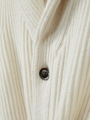 Reiss Off White Nimbus 3-9 yrs Ribbed Shawl Cardigan With Merino Wool - Image 4 of 4