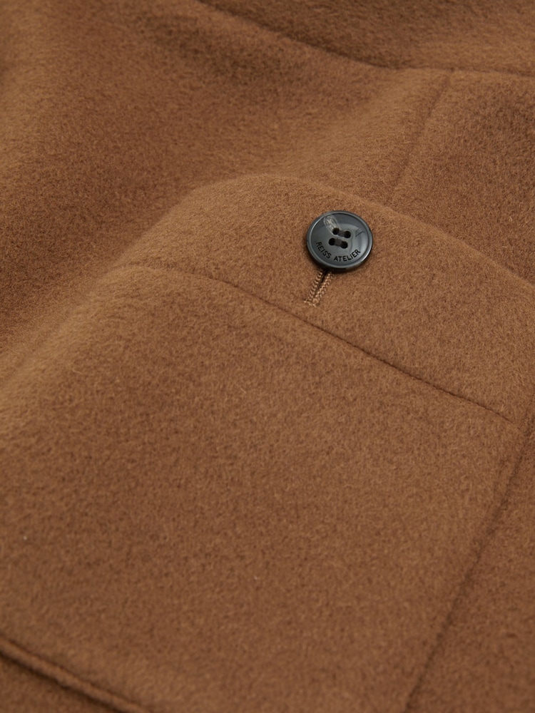 Camel - Falda de traje en mezcla de lana virgen y pelo de camello Blake Atelier de Reiss - Imagen 6 de 6