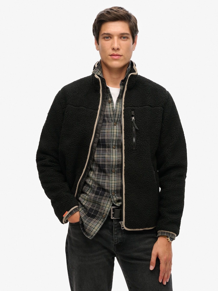 Superdry Black Outdoor Full Zip Relaxed Fleece - Image 2 of 5