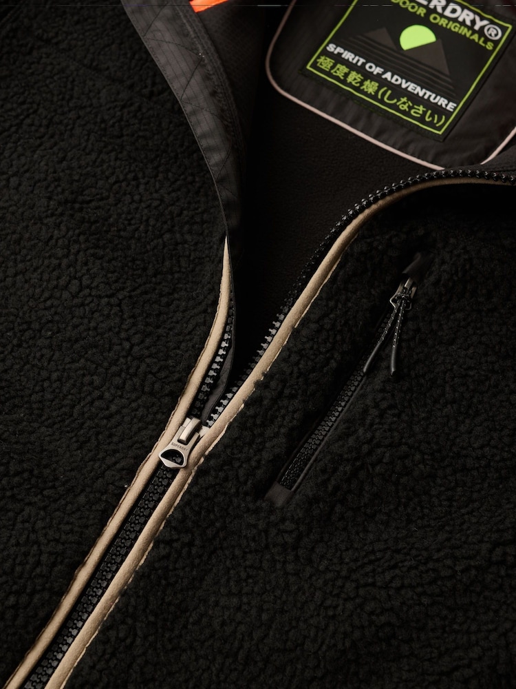 Superdry Black Outdoor Full Zip Relaxed Fleece - Image 5 of 5