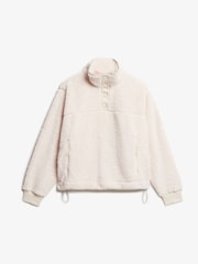 Superdry Cream Supersoft Henley 100% Cotton Fleeces - Image 4 of 5