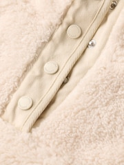 Superdry Cream Supersoft Henley 100% Cotton Fleeces - Image 5 of 5