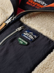 Superdry White Vintage Retro Fleece Gilet - Image 3 of 4