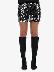 Superdry Silver Sequin Disc Mini Skirt - Image 3 of 5