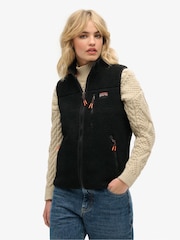 Noir - Superdry Outdoor Gilet en polaire 100% coton - Image 3 de 6