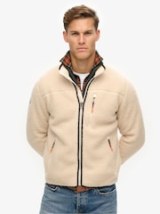 Superdry White Outdoor Full Zip Relaxed Fleece - Image 1 of 6