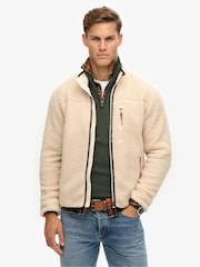 Superdry White Outdoor Full Zip Relaxed Fleece - Image 3 of 6