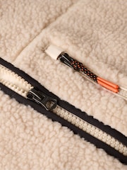 Superdry White Outdoor Full Zip Relaxed Fleece - Image 6 of 6