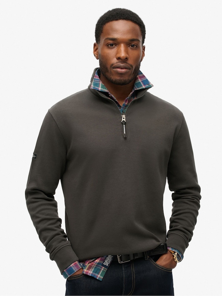 Superdry Utility Logo Henley 100% Cotton Sweat Top - Bild 1 von 5
