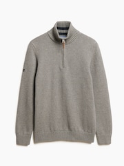 Superdry Grey 100% Cotton Classics Knit Henley Jumper - Image 4 of 5