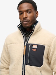 Superdry White Vintage Retro Full Zip Relaxed Fleece - Image 2 of 8