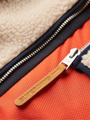Superdry White Vintage Retro Full Zip Relaxed Fleece - Image 7 of 8
