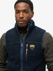 Superdry Blue Outdoor Fleece Relaxed Gilet - Image 4 of 6