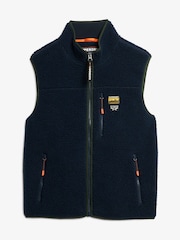 Superdry Blue Outdoor Fleece Relaxed Gilet - Image 5 of 6