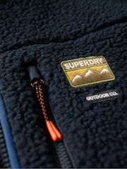 Superdry Blue Outdoor Fleece Relaxed Gilet - Image 6 of 6