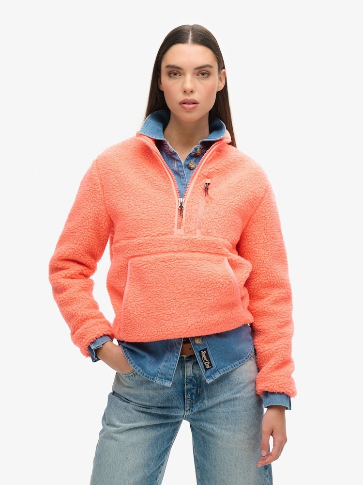 Superdry Orange Outdoor Half Zip Fleece - Image 3 of 6