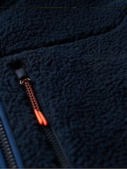 Albastru - Bluză din fleece cu fermoar pe jumătate și croi pătrat Superdry Outdoor - Image 4 of 4