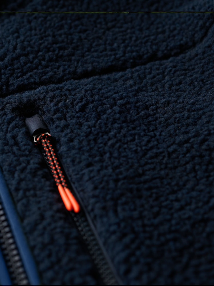 Albastru - Bluză din fleece cu fermoar pe jumătate și croi pătrat Superdry Outdoor - Image 4 of 4