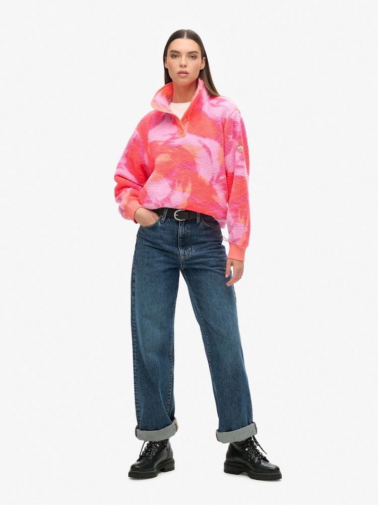 Superdry rožnata Supersoft Printed Henleys 100% Cotton zgornji del trenirke; majica za trening - Slika 2 iz 6 Superdry rožnata Supersoft Printed Henleys 100% Cotton zgornji del trenirke; majica za trening - Slika 2 iz 6