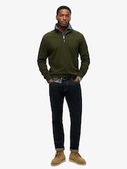 Superdry Green Green Utility Logo Henley 100% Cotton Sweatshirts - Image 2 of 5