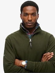Superdry Green Green Utility Logo Henley 100% Cotton Sweatshirts - Image 3 of 5