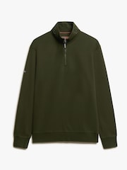 Superdry Green Green Utility Logo Henley 100% Cotton Sweatshirts - Image 4 of 5